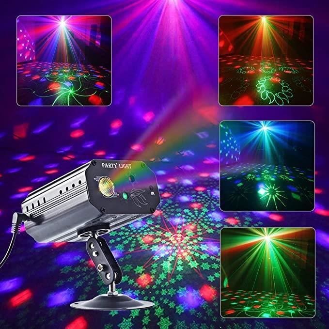 Lampe de Scène LED Laser Lumière Soirée avec Télécommande DJ Disco