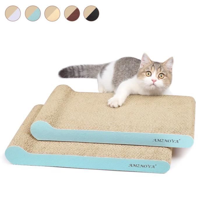 Amznova Griffoir Carton Ondule Pour Chats Gratter Le Canape Jouets A L Herbe A Chat 2 Pieces Bebe Bleu Cdiscount Animalerie