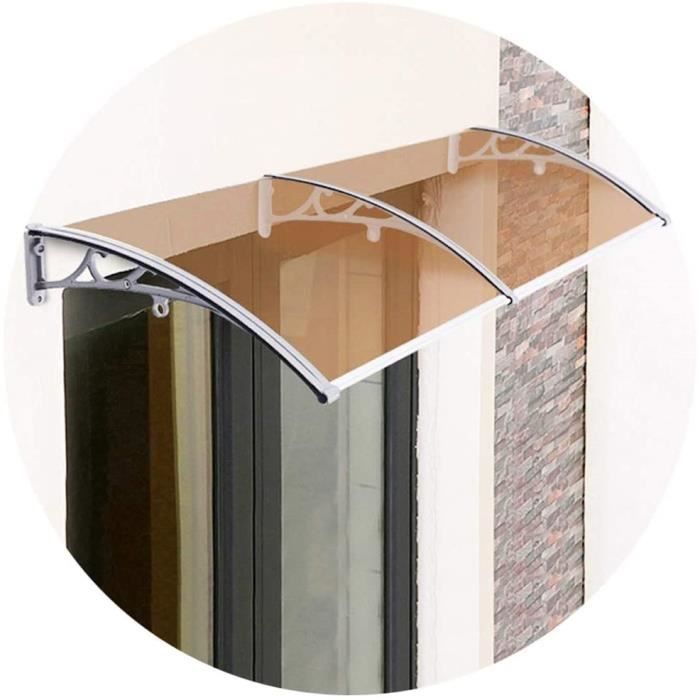 Auvent De Porte/fenêtre En Polycarbonate Transparent - 50x200 Cm - Résistant Aux Intempéries, Anti-UV, Facile à Installer
