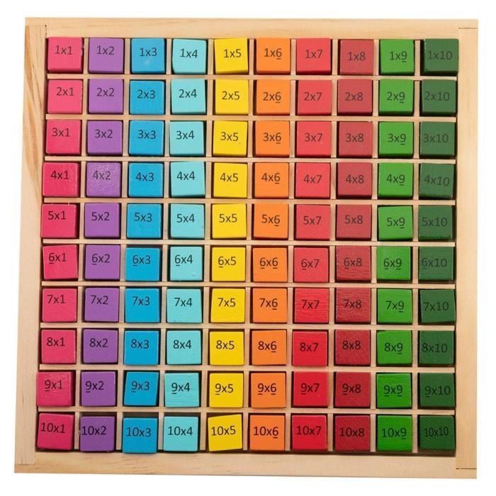 Tableau multiplicateur en bois Woomax - multicolor - 20x20x3.5 cm