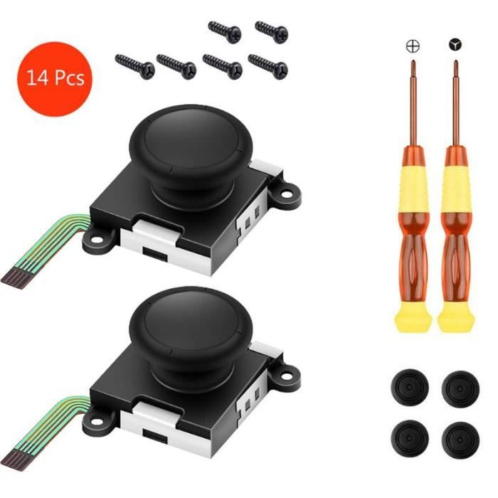 Lot De 2 Joysticks De Remplacement Pour Manette PS4 - Analogiques 3D Noirs, Compatibles DualShock 4, Neufs