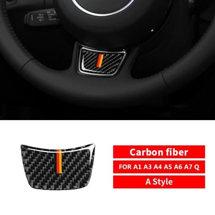 Fiber De carbone Voiture Intérieur Volant Cache Autocollants Pour Audi A1  A3 A4 A5 A6 Q3 Q5 Q7 S3 S4 S5 S6 S7 - Cdiscount Auto