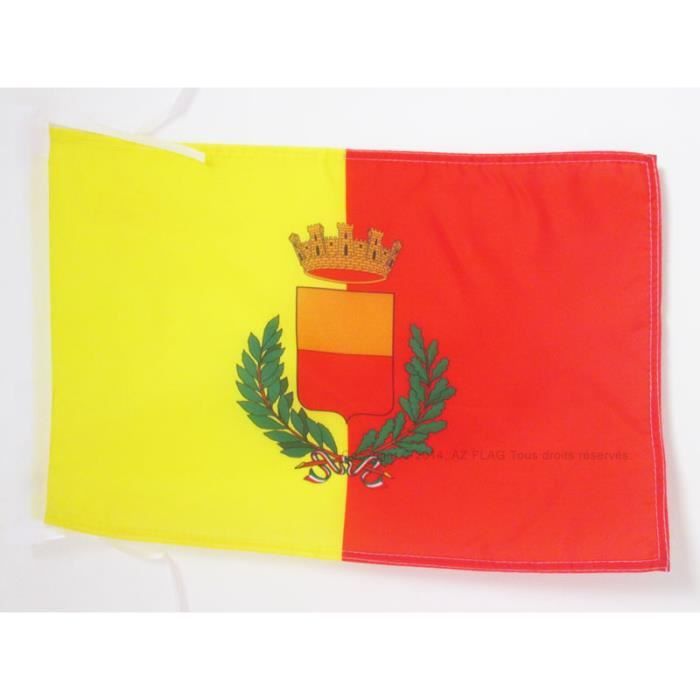 Drapeau Ville De Rome AZ FLAG - 150x90 Cm - Polyester - Avec Armoiries - Fourreau Intégré