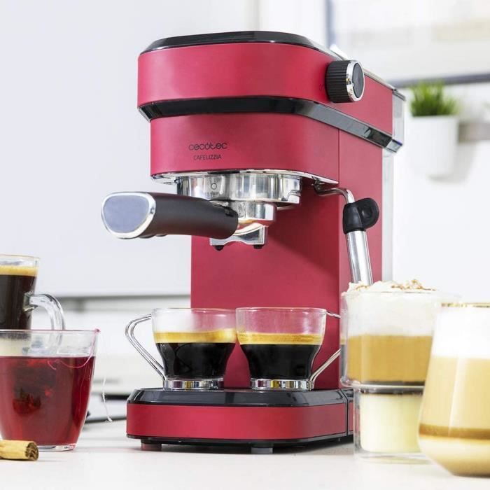 machine à café expresso de 1,2L 1350W rouge noir