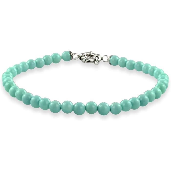 Bracelet Perles Bleu Et Doré Vintage - Taille Unique Avec Fermeture Velcro - Style Bohème Décontracté