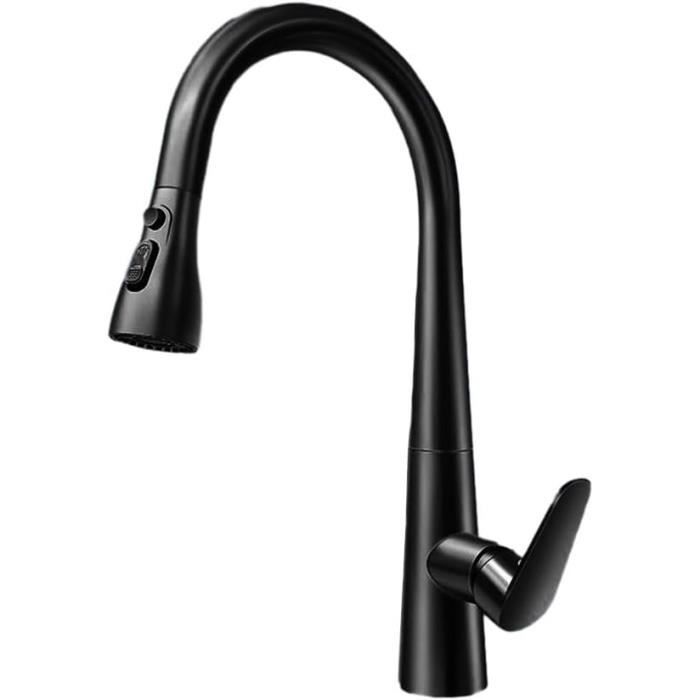 Auralum Robinet De Cuisine Noir Avec Douchette Extractible De 50CM