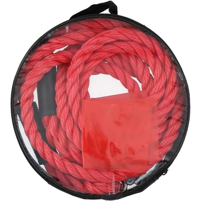 Dunlop Câble de remorquage + crochets de sécurité - 4m x 2.5cm - 2800kg