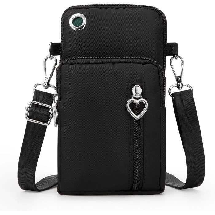 Snmoec Sac Téléphone Portable Femme Pochette Bandoulière Avec Porte-Monnaie Et Fente Carte - Petit Sac à Main Élégant Noir