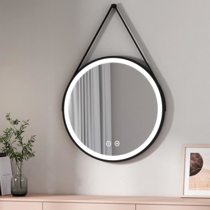 EMKE Miroir Salle de Bain avec éclairage 50x50 cm,Anti-buée, 3 Couleurs de lumière réglables,luminosité réglable, Fonction mémoire, économiseur d 'énergie,Miroir LED Carré EMKE Miroir Salle de Bain avec éclairage 50x50 cm,Anti-buée, 3 Couleurs de lumière réglables,luminosité réglable, Fonction mémoire, économiseur d 'énergie,Miroir LED Carré