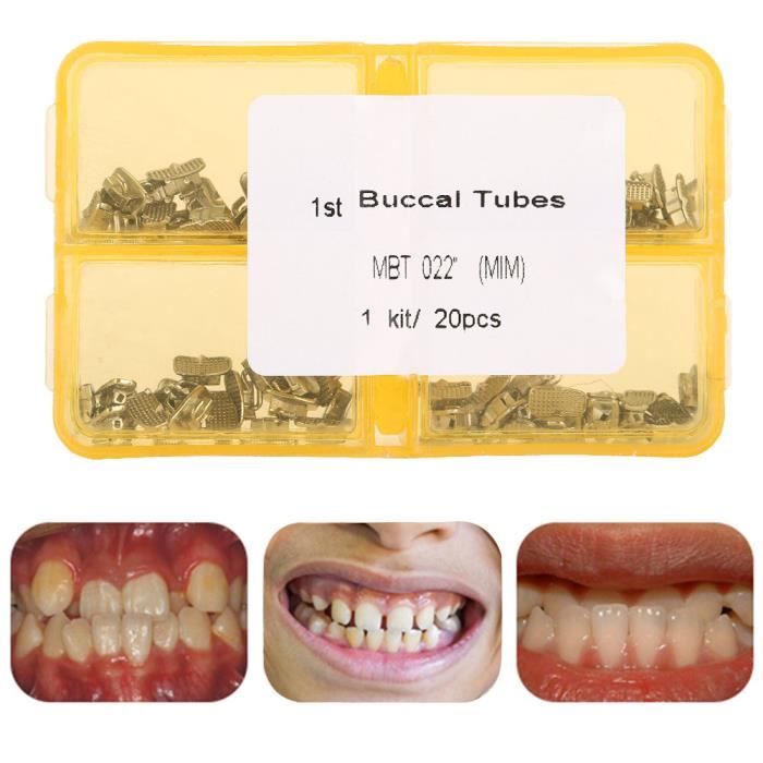 50 Ensembles Tubes Buccaux Orthodontiques AZDENT 1ère Molaire Roth 022 - Pour Collage Dentaire