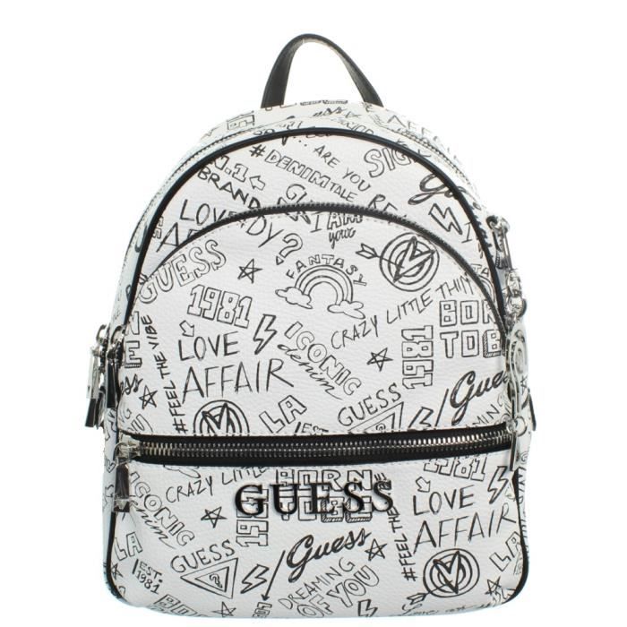 Sac à Dos Guess Giully Noir 26x30x9 Cm - Élégant Similicuir Avec Logo