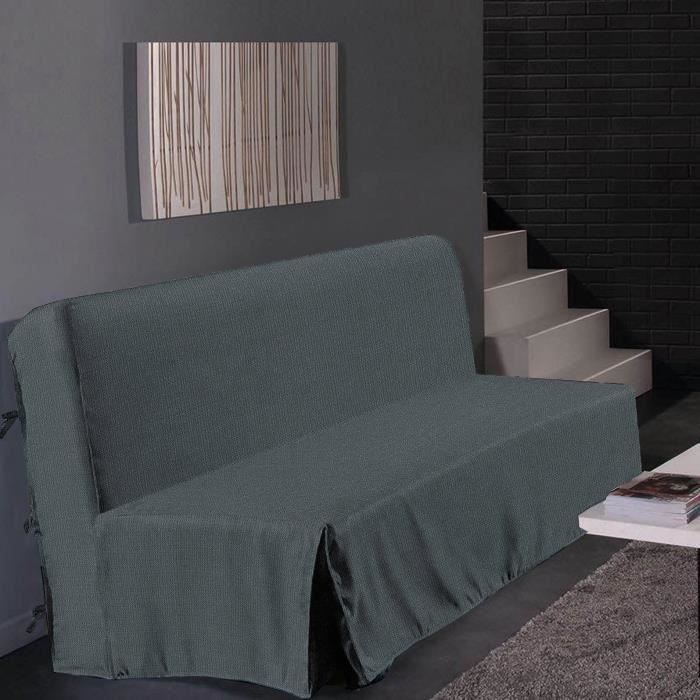 Hometrend Housse De Clic Clac Graphite 200 X 140 Cm Gris Foncé