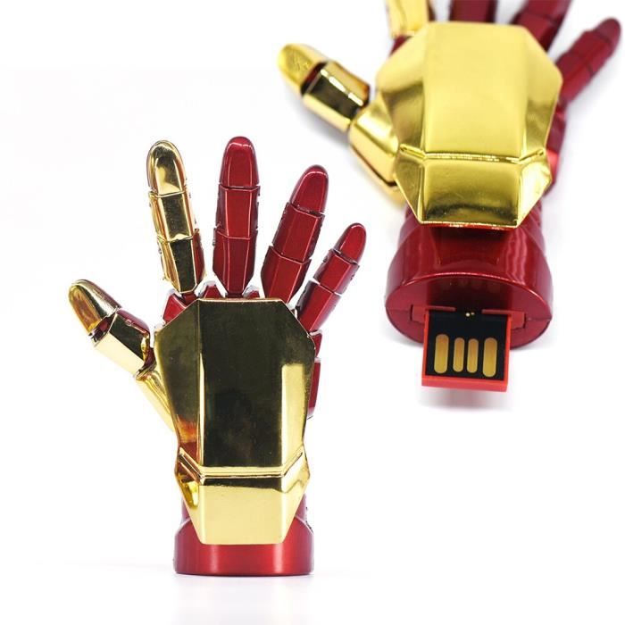 Clé Usb Gant Iron Man Avengers Marvel 64 Go Mémoire flash pc