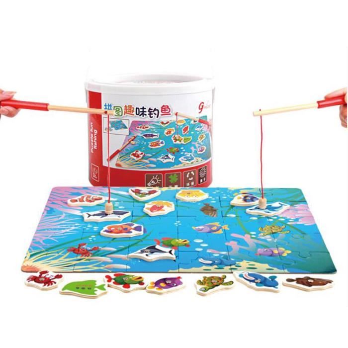 Jouets Jeu De Peche Jouets Magnetique Bebe Developpement Educatif En Bois Multicolore Peche Jouets Cdiscount Jeux Jouets