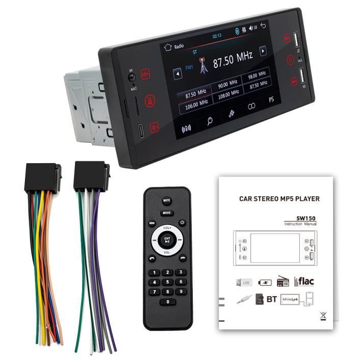 Autoradio Bluetooth - NOIR - 5 IPS - Double USB - 60W x 4 - Double DIN