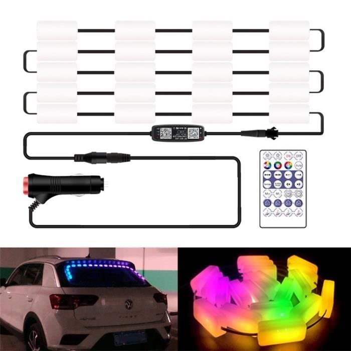 Éclairage Intérieur de Voiture Bande Lumineuse à LED de Voiture Multicolore  à 48LED avec télécommande et Contrôle APP - Cdiscount Maison