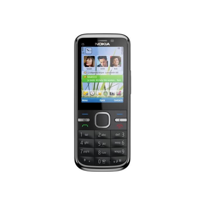 Nokia C5 00 Smartphone 3G microSDHC slot GSM 2.2 320 x 240 pixels TFT RAM 128 Mo 5 MP Symbian OS tout