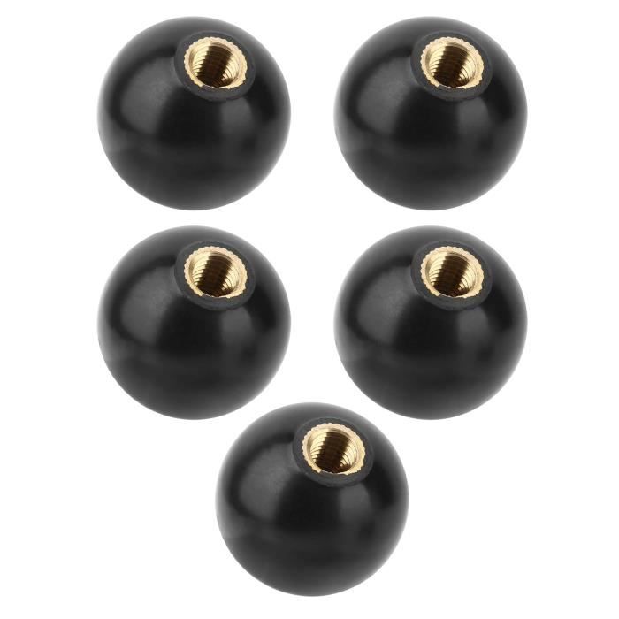 5Pcs Boutons De Levier à Billes Rondes En Bakélite Noire Pour Remplacement Mac
