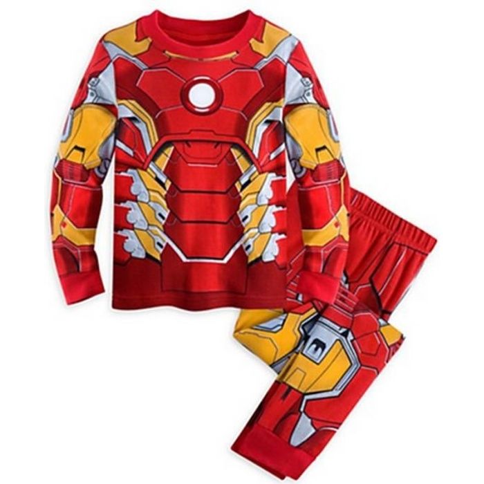 1-7 Ans Garçon Pyjama Super-héros 2PCS Ensemble de Vêtement : T-shirt avec Cape + Pantalon