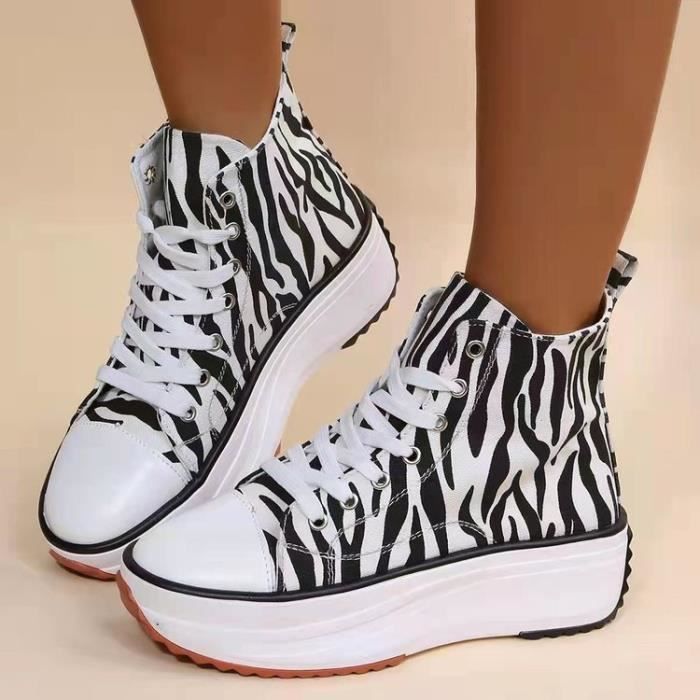 Dames Chaussure en Toile Canvas Textile Chaussure Semelle Baskets