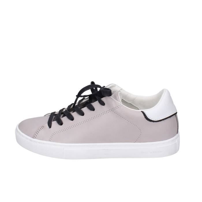 CRIME LONDON Baskets Sneakers Femme Gris Cuir EZ947