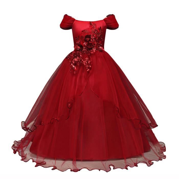 Robe De Fille Dentelle Pour Occasions Spéciales - Mariage, Baptême, Fête - Manches 3/4 - Taille 1 à 14 Ans - Fermeture Zip