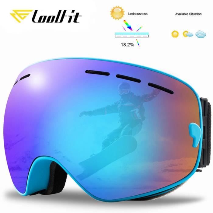 Masque De Ski Magnétique Et Lunettes De Motocross – Double écran Sphérique, Anti-buée, Anti-UV