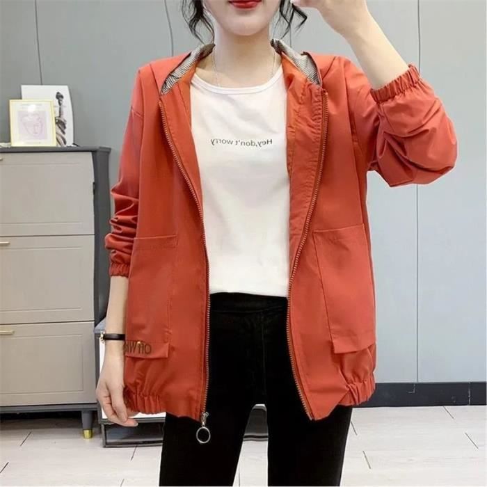 CRAZE Manteau court femme printemps automne Version ample court d?�contract?� automne tout match 