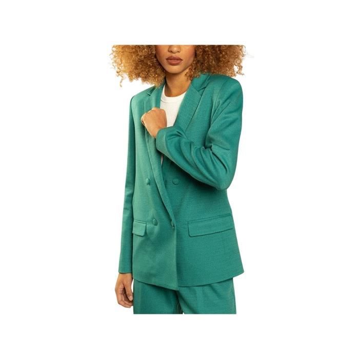 Blazer Femme Chic Et Elegant Habillées Couleur Unie Veste De Travail Blazer Croisé Col Tailleur Habillées Cardigan Chic Veste Legere Femme Ete Veste De Costume Costume De Bureau