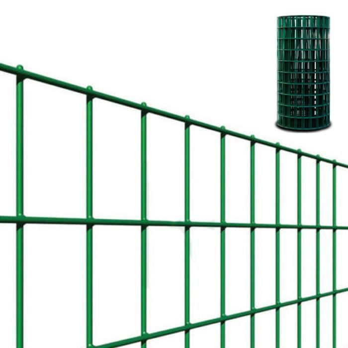 Grillage métallique plastifié maille 75X50 L25x2m clôture extérieur RETEP5075200