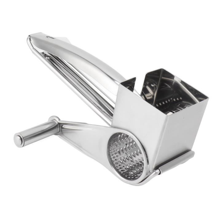 Râpe à Fromage Rotative Manuelle - Vvikizy - Acier Inoxydable - Argenté
