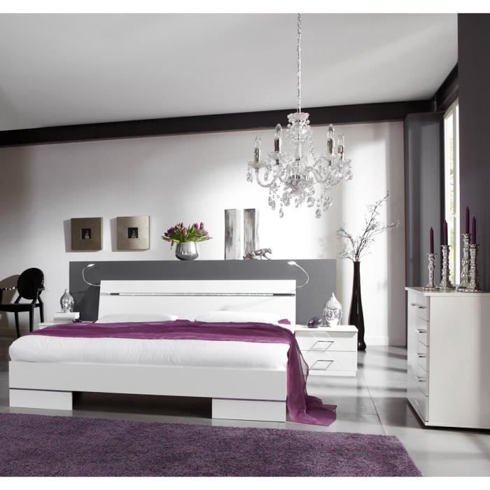 Chambre A Coucher En Panneaux De Particules Coloris Blanc Et Chrome Brillant Dim 180 X 200 Cm Achat Vente Chambre Complete Chambre Adulte 4 Tiroirs Soldes Sur Cdiscount Des Le 20 Janvier Cdiscount