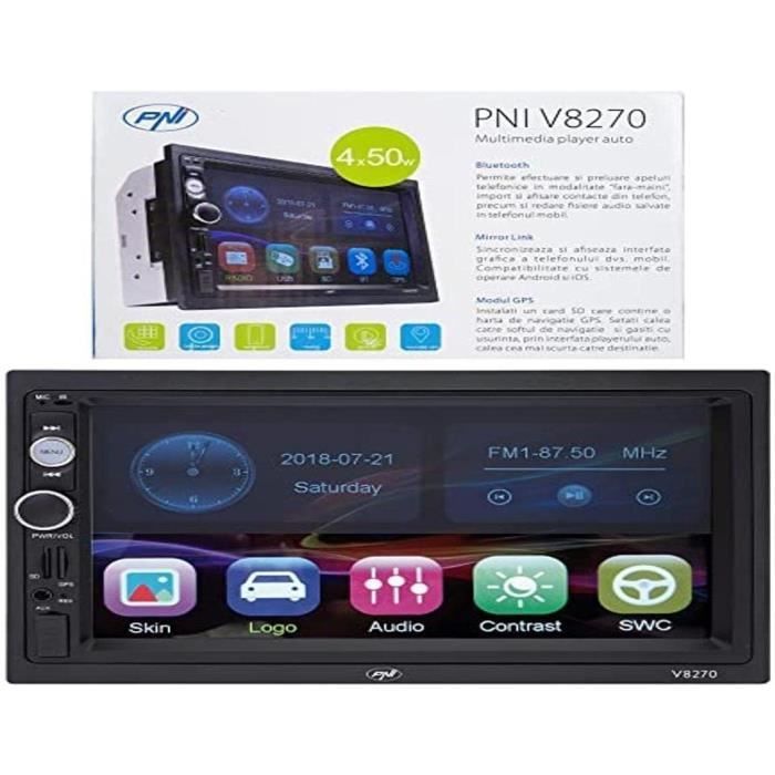 Navigation multimedia PNI V8270 2 DIN avec GPS MP5, ecran Tactile 7