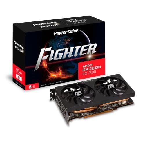 Carte graphique – POWERCOLOR – RADEON RX 7600 FIGHTER – 8 Go GDDR6 – AMD RDNA – Raytracing