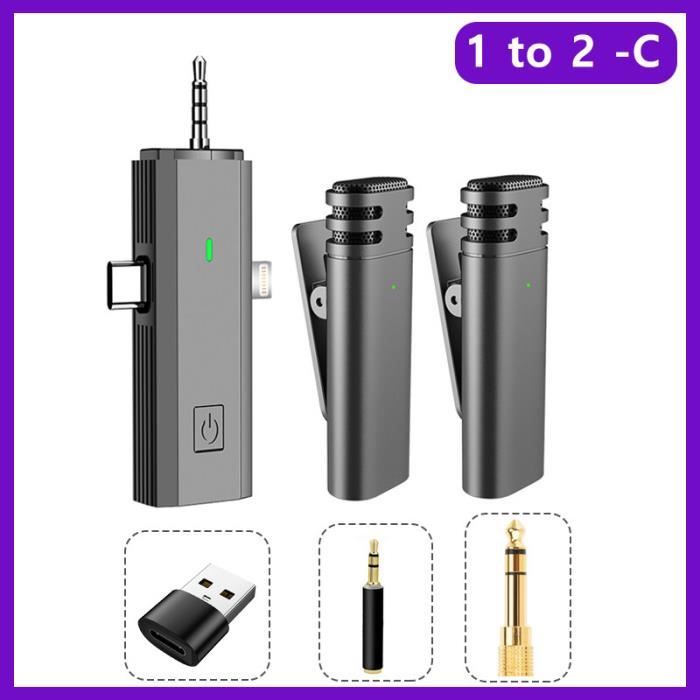 Micro Lavalier Sans Fil HAPPOYEER Pour IPhone - 2 Émetteurs, Plug-Play, Qualité CD