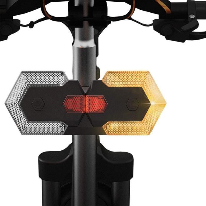 Feu Arrière Vélo LED Avec Clignotants Et Télécommande Sans Fil - 5 Modes USB
