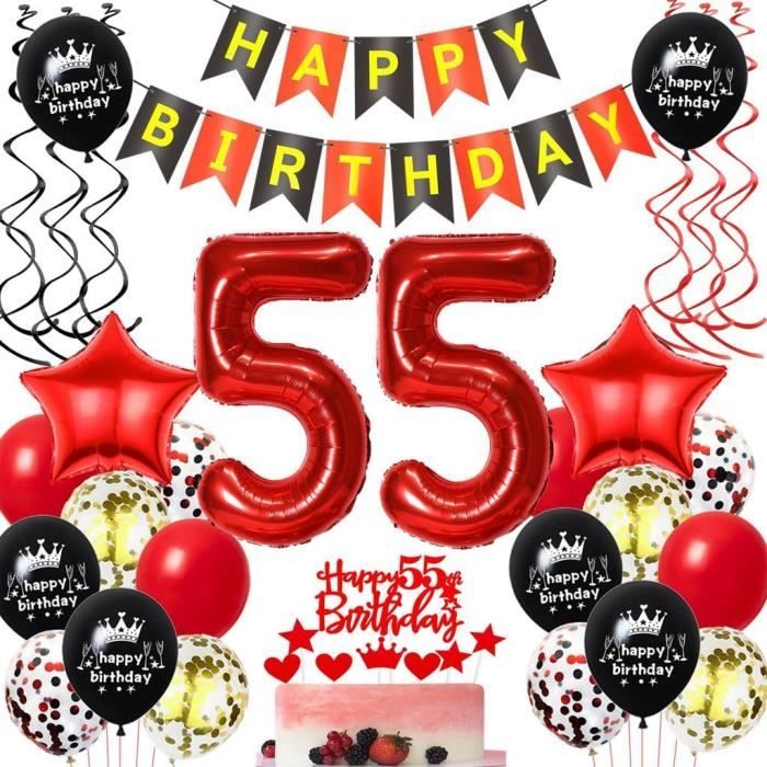 Décoration 55 ans anniversaire femme Décoration gâteau 55 ans anniversaire femme, 55 ans anniversaire femme cadeau or rose Décoration anniversaire 55 ans femme ballon 55 anniversaire femme déco