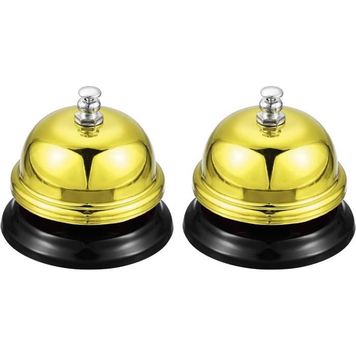 Sonnette De Table Métal Or - 2 Pièces Pour Service Événements