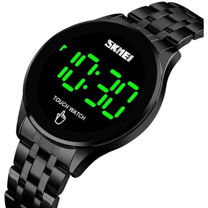 Montre LED Numérique Pour Homme - Boîtier Métal, étanche - Affichage Créatif Heures/minutes - Pour Course, Quotidien