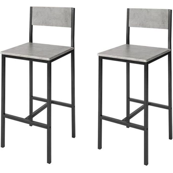 sobuy® fst53-hgx2 lot de 2 chaises hautes tabourets de bar cuisine chaises de bar avec repose-pieds