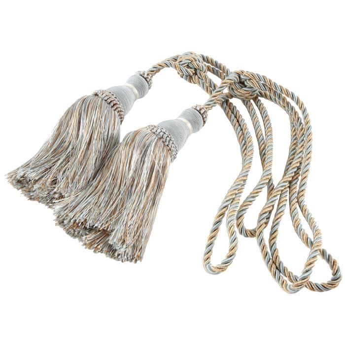 Lot De 4 Attaches De Rideaux En Coton Gris Tissées à La Main, Sans Installation, Pour La Décoration De Fenêtre De Bureau Ou De Maison (bleu Turquoise) | Leroy Merlin