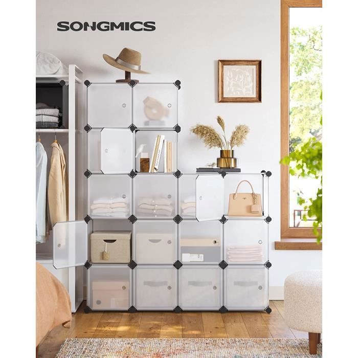 Songmics Etagere De Rangement Avec 16 Casiers Armoire Plastique
