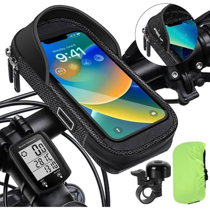 Herefun Porte Téléphone Vélo Étanche, Support Téléphone Moto, Sacoche Vélo  Guidon Cadre Portable avec écran Tactile et Housse [302] - Cdiscount  Téléphonie