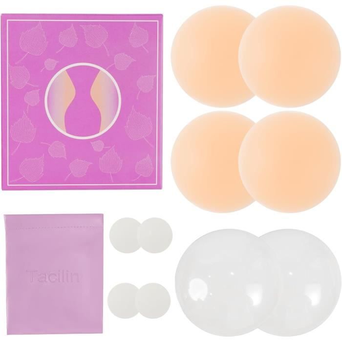 Cache-tétons Autocollants En Silicone Métallisé - Forme Cœur Ou Pétales, Réutilisables - Pour Robes Dos Nu, Maillots De Bain