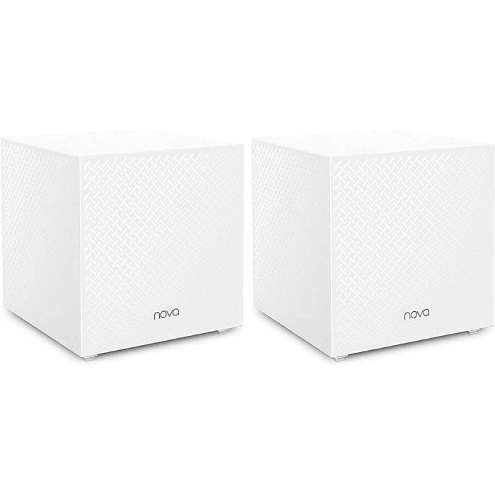TENDA Système mesh AC2100 Couverture 350 m² Remplacez le CPL/routeur/répéteur WiFi Mesh Installation facile Nova MW12-2 cubes