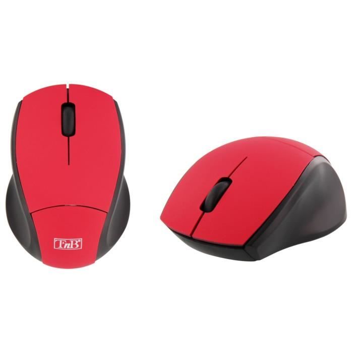 TnB Souris optique sans fil ultra mini récepteur USB 24 GHz -Rouge