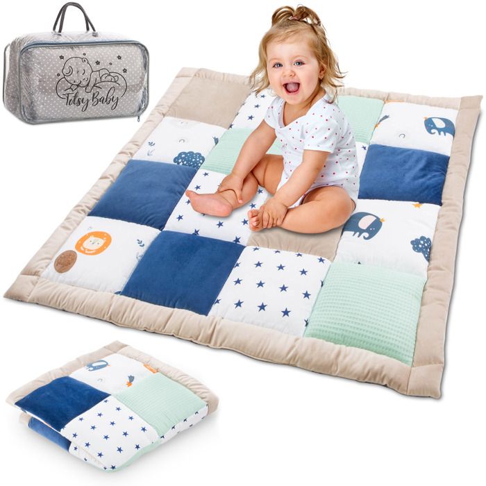 Tapis parc bébé patchwork 100x100 cm - TOTSY BABY - Coton motif arc-en-ciel  - Confortable et isolant - Cdiscount Puériculture & Eveil bébé