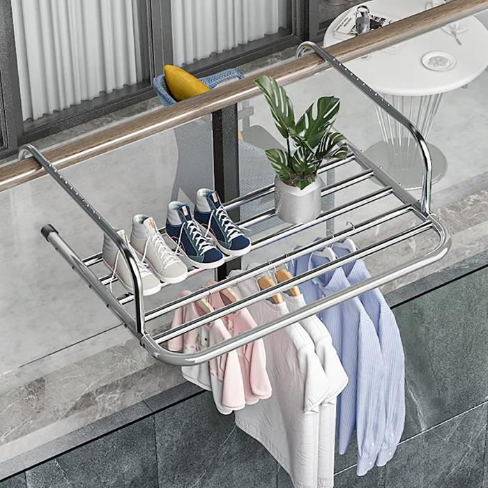 Séchoir à linge télescopique double couche,VEVOR en acier inoxydable,avec 30 trous coupe-vent et Séchoir à linge télescopique double couche,VEVOR en acier inoxydable,avec 30 trous coupe-vent et