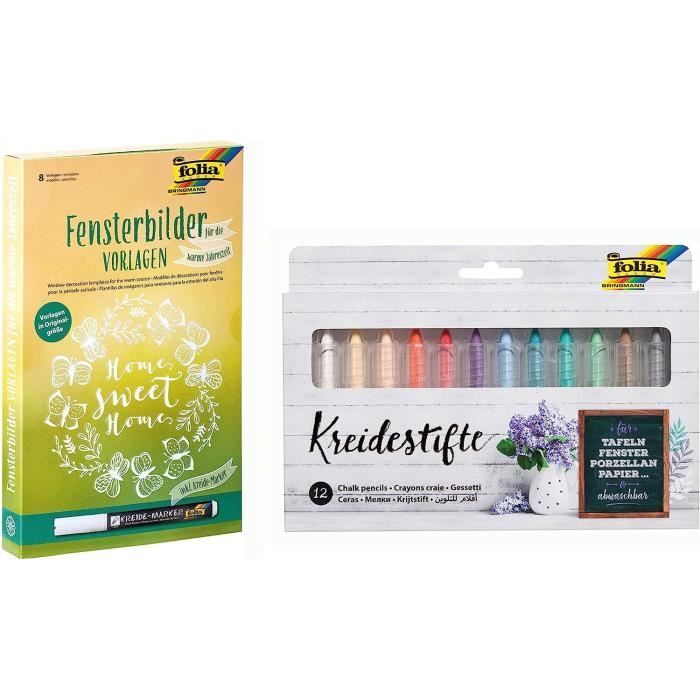 Lot De 12 Crayons à Craie Lavables Non Toxiques Pour Tableau Noir - Couleurs Vives Pour Enfants