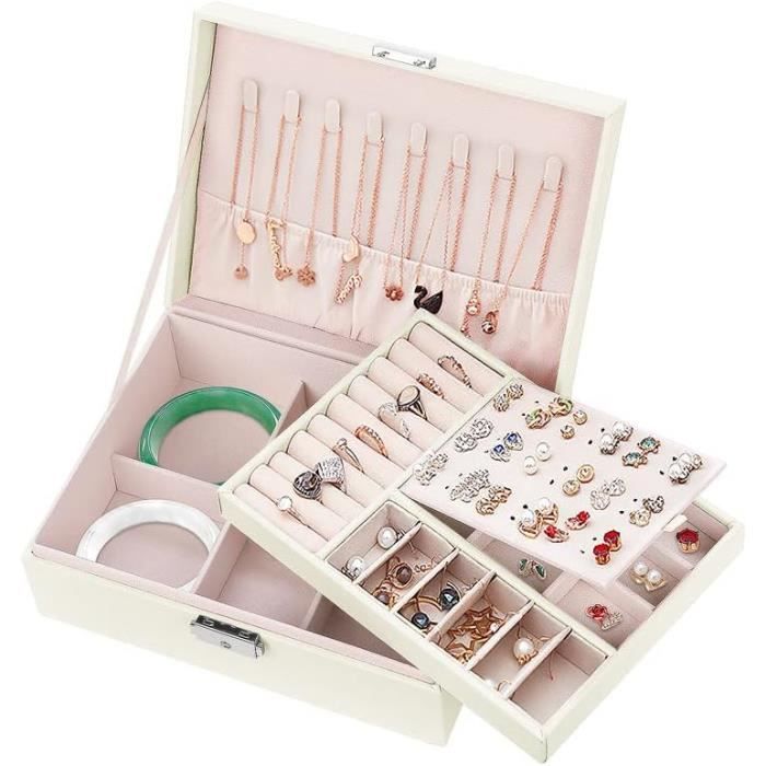 5 Boîtes à Bijoux En Papier Rose - Rangement élégant Pour Boucles D'oreilles Et Colliers